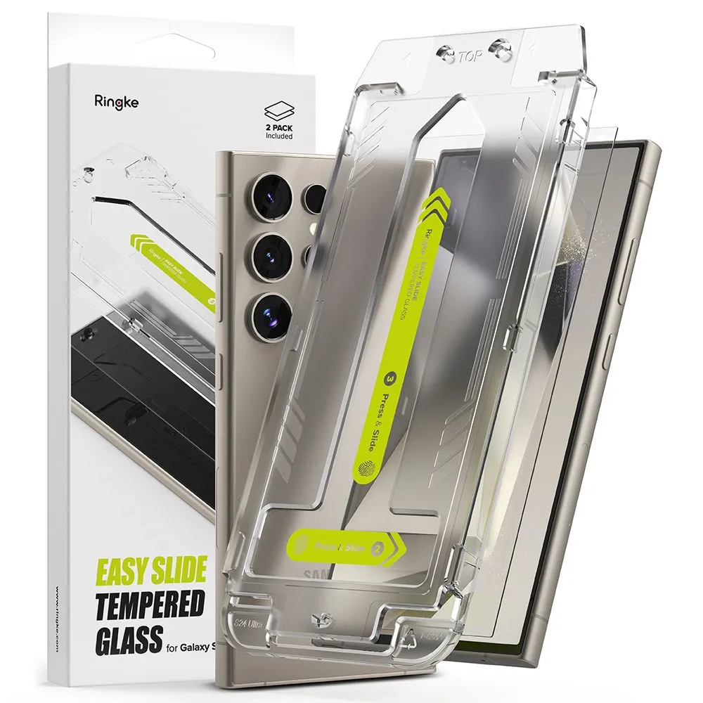 Pellicola Protettiva Schermo Ringke Easy Slide per Samsung Galaxy S24 Ultra S928, Vetro Temperato, Full Glue, Set 2 pezzi - immagine 1