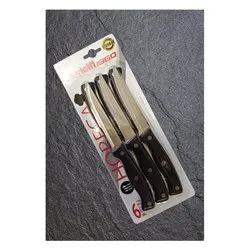Set coltelli bistecca Inox 6 pz lama dentata (11,5cm) INTEGRALE Nero 112FTBV6N - immagine 1