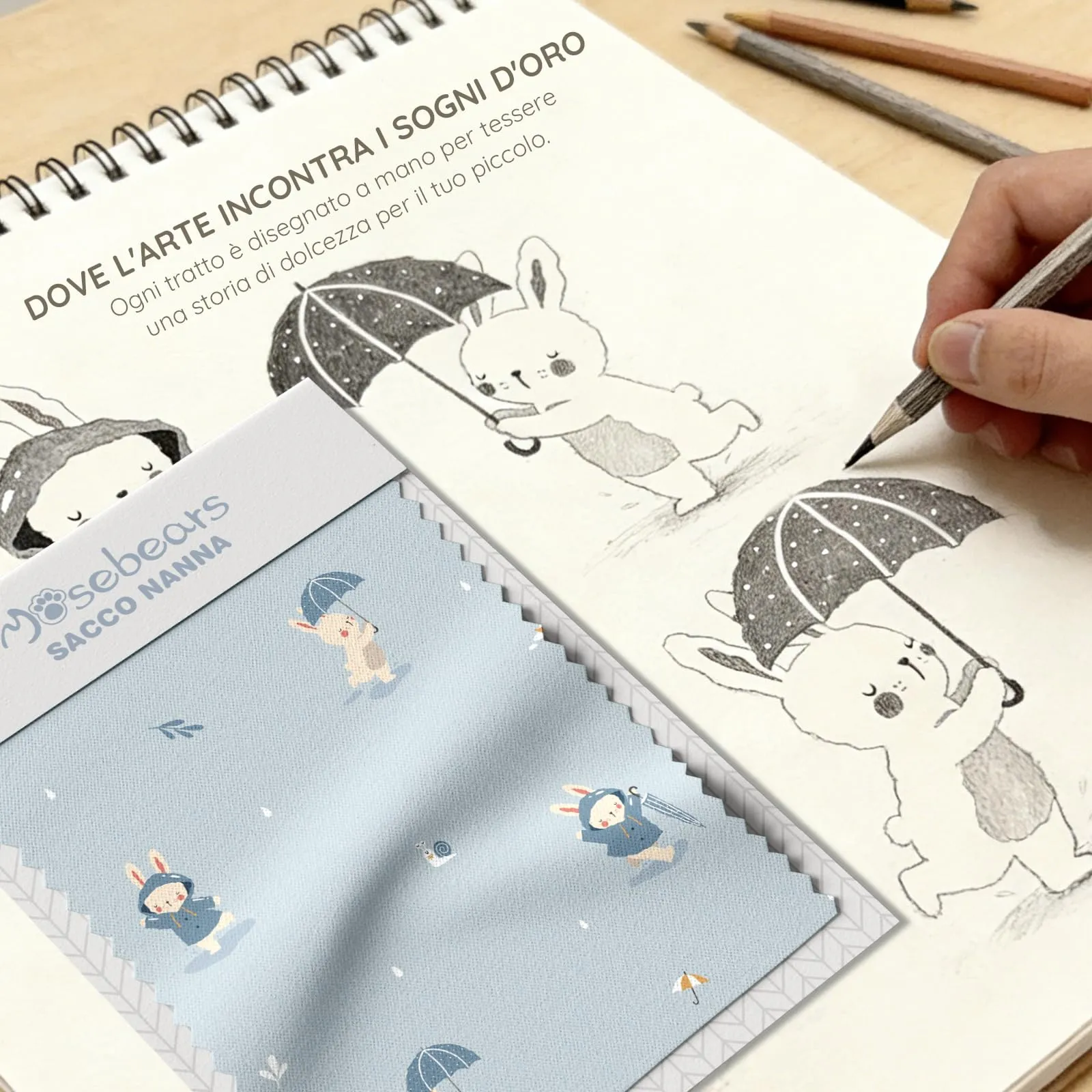 Mosebears Sacco Nanna 1 Tog per Bambini - Leggermente Imbottito Cotone Traspirante,primaverile e autunno(65cm(6-12 mesi)) - immagine 3