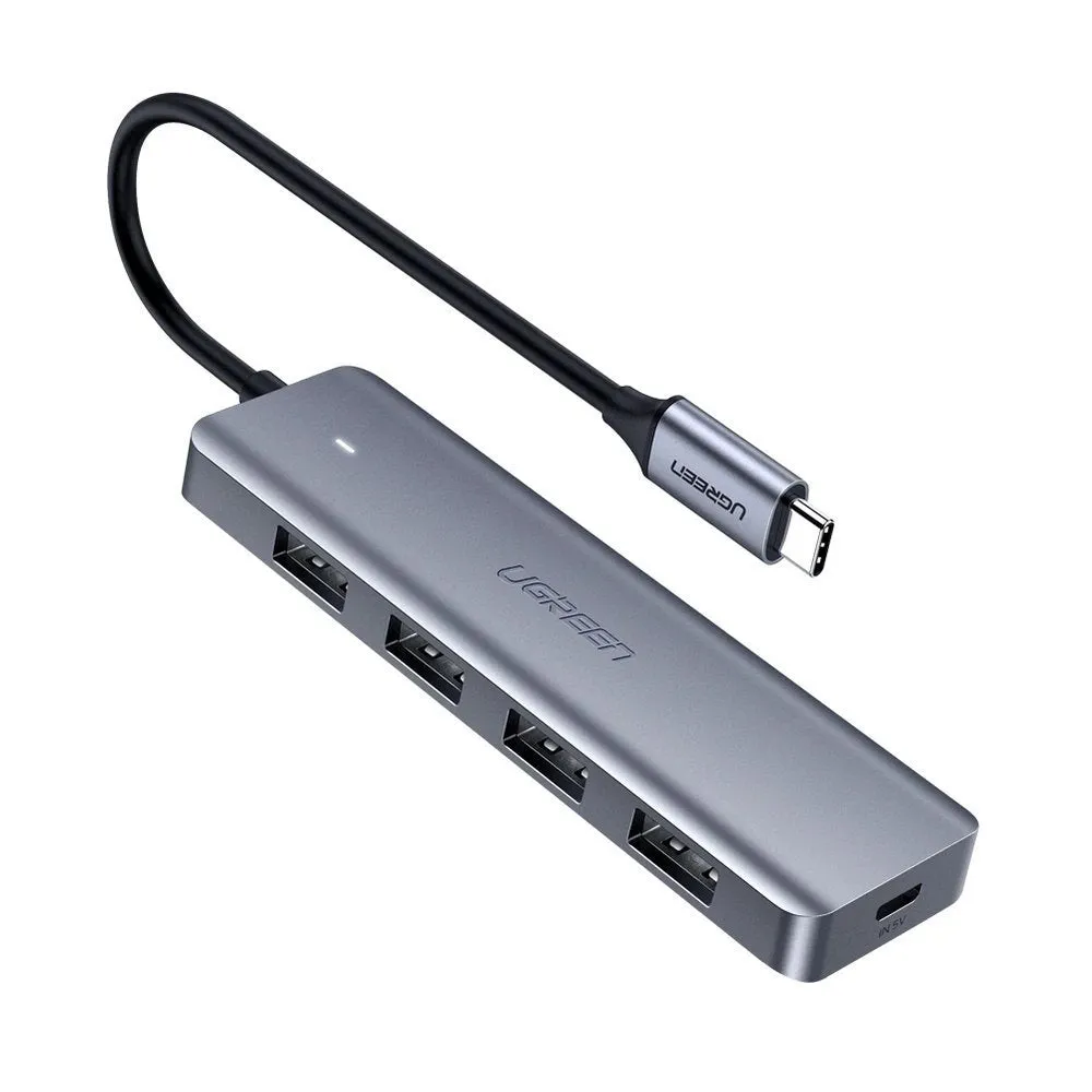 Hub USB-C UGREEN CM219, 4 x USB-A 3.0 - 1 x USB-C, Grigio - immagine 1