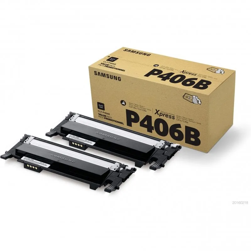 Confezione doppia di cartucce toner originali Samsung CLT-P406B nere - immagine 1