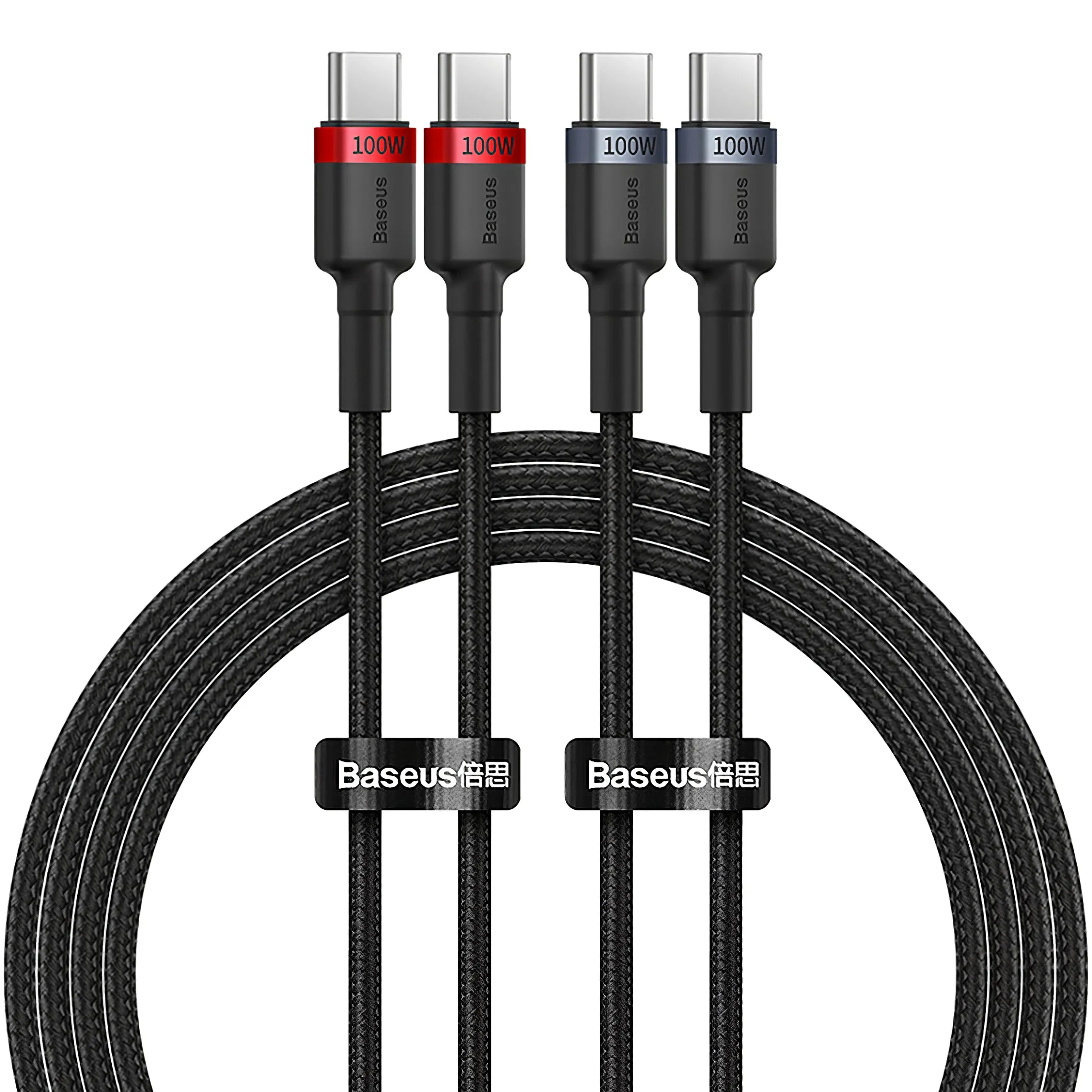 Cavo Dati e Ricarica USB-C - USB-C Baseus Cafule, 100W, 1m, Rosso, Set 2 pezzi P10318306003-00 - immagine 1