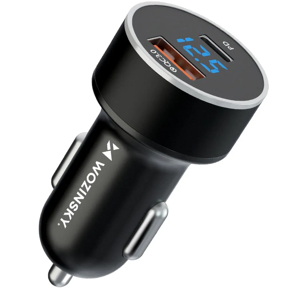 Caricabatterie per auto WZK WDCCAC, 36W, 3A, 1 x USB-A - 1 x USB-C, nero - immagine 1