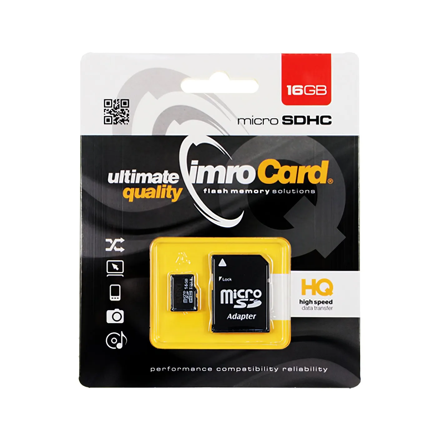 Scheda di memoria microSDHC Imro, 16 Gb, Classe 10 / UHS-1 U1, con adattatore - immagine 1