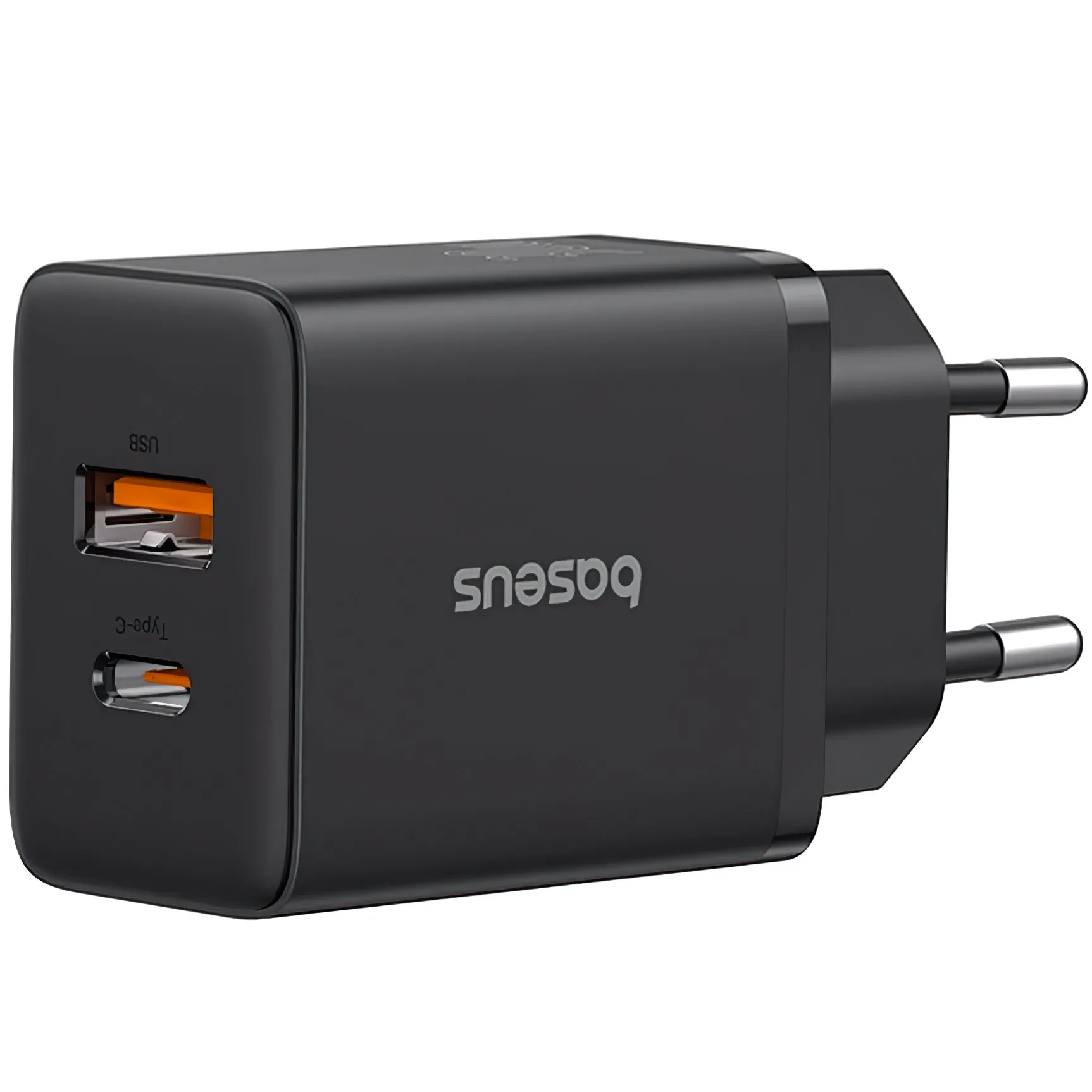 Caricabatterie Rete Baseus Cube, 30W, 2.4A, 1 x USB-A - 1 x USB-C, Nero P10111404113-00 - immagine 1