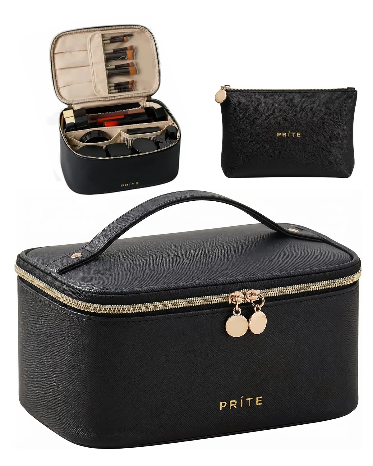 Prite Borsa Trucco Da Viaggio Femminile Con Scomparto Portapennelli - immagine 1