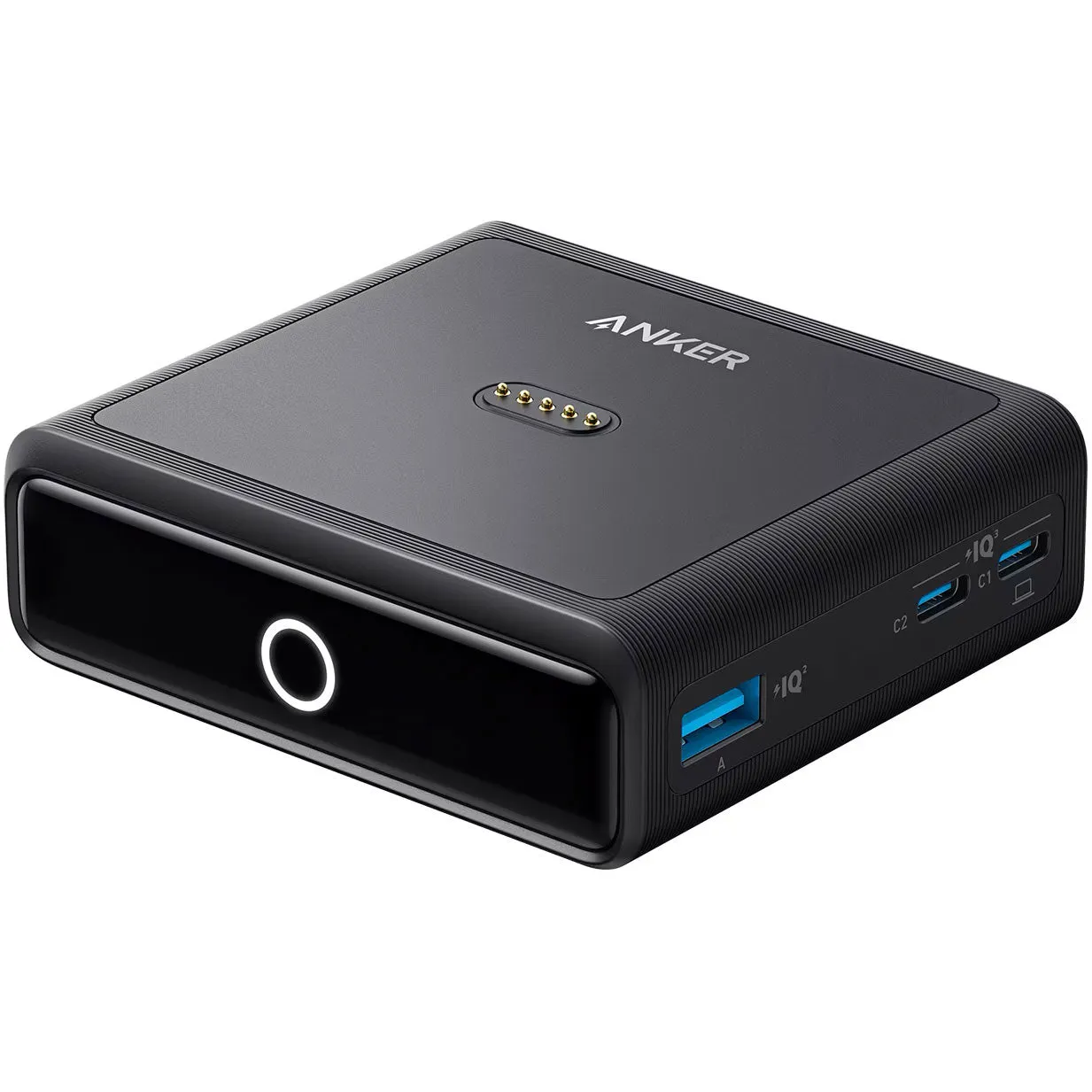 Caricabatterie Stazione Anker per batteria esterna Prime, 100W, 5A, 1 x Pogo Pin - 1 x USB-C - 2 x USB-A, Nero A1902311 - immagine 1