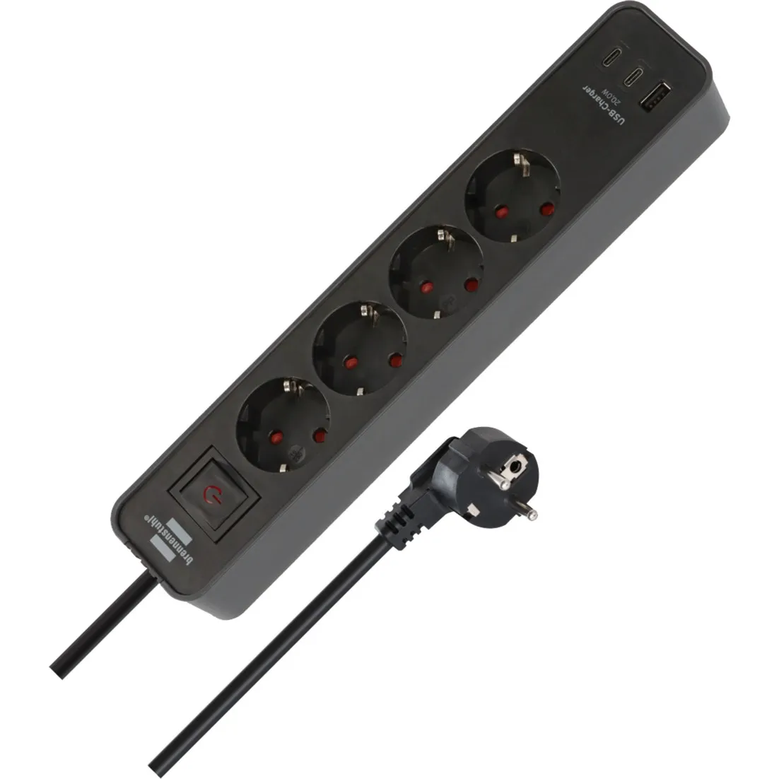 Multipresa Ecolor 4 vie con 2x USB-C, 1x USB-A, Ciabatta - immagine 1
