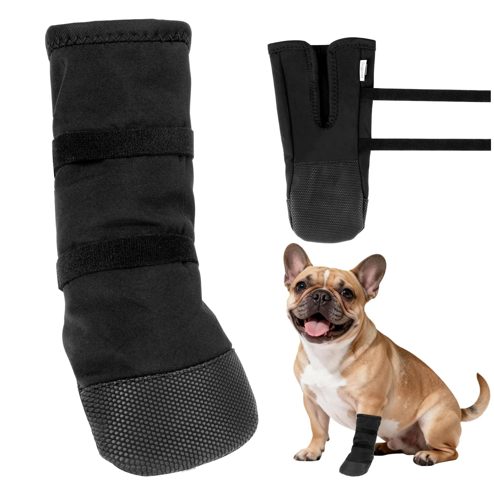 OSDUE Impermeabili Scarpette Cane,Calze di Protezione e Recupero per Cani,Stivali per Cani Paw Protector,Antiscivolo,Regolabili e Lavabili,per Dog per Calzini Cane Ferite attività All'aperto(L) - immagine 7