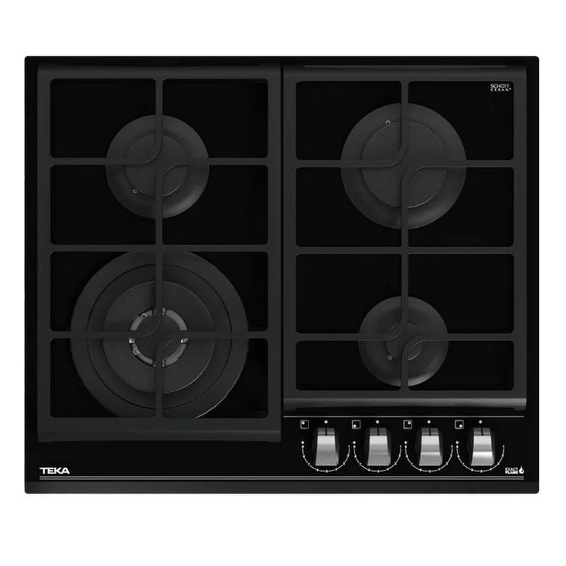 Teka GZC 64320 XB Piastra Gas Butano 4 Zone 60 cm Vetro Nero - immagine 1