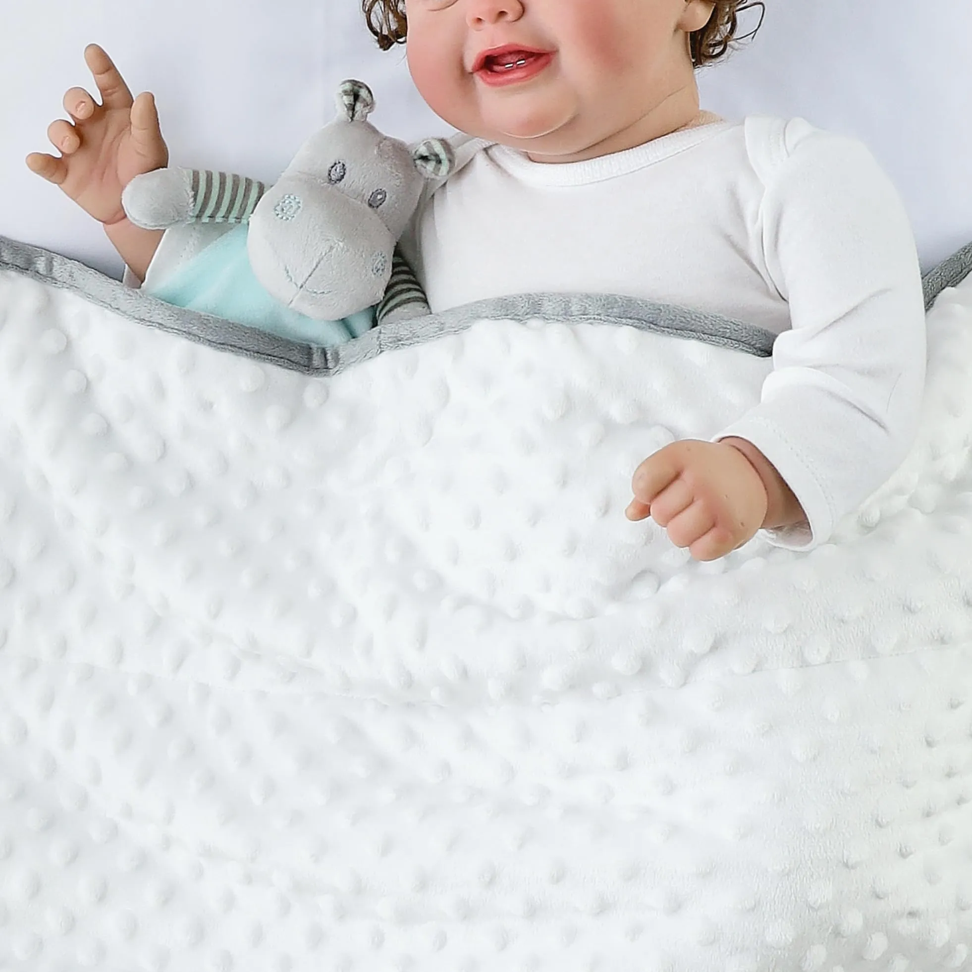 CREVENT Morbida coperta in pile per neonati, morbido peluche animale per bambine e bambini, coperta soffice, idea regalo di compleanno - Ippopotam - immagine 2