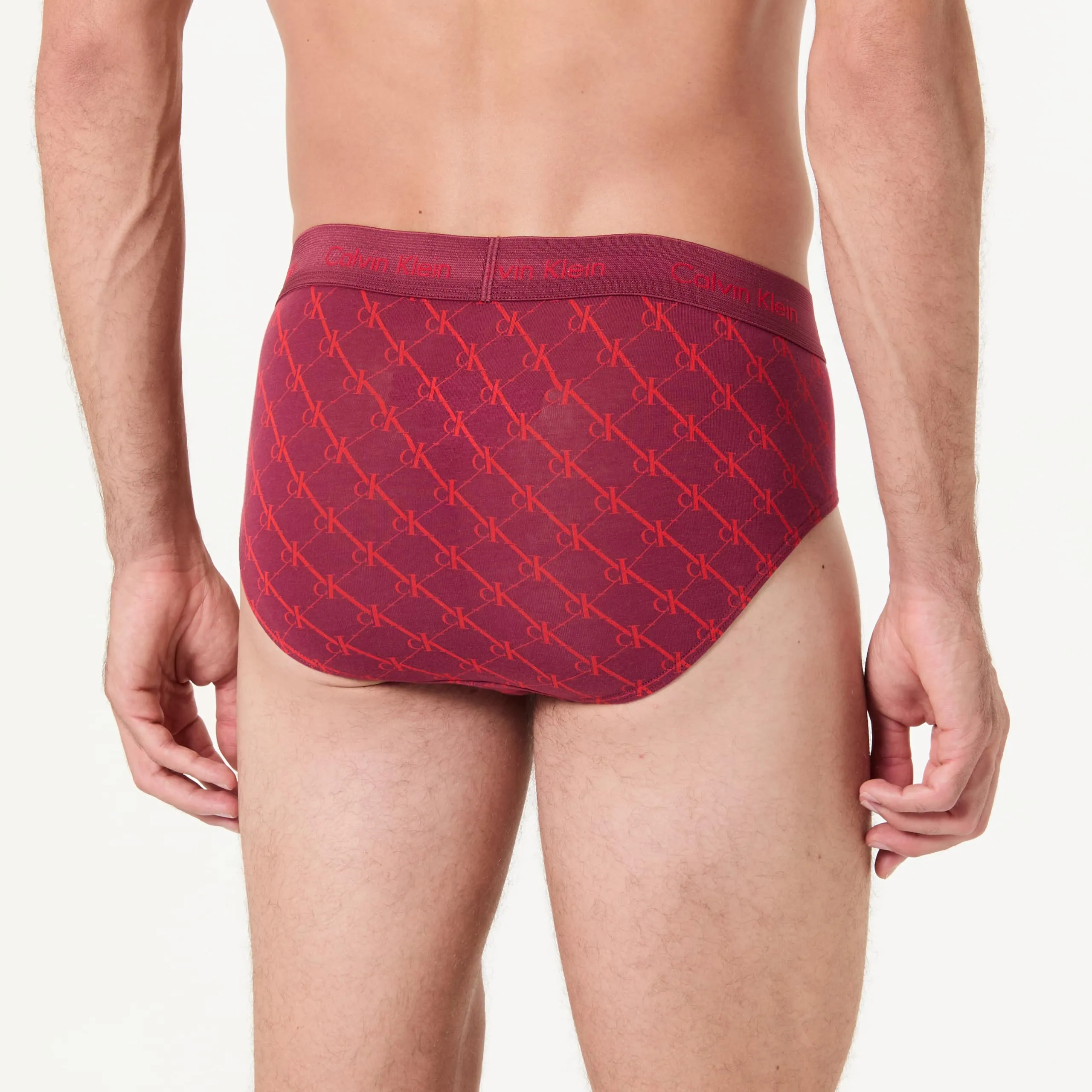 Calvin Klein Uomo Hip Brief 3Pk 0000U2661G Rosso (Grisaille/monogramma AOP Stabilito) S - immagine 4