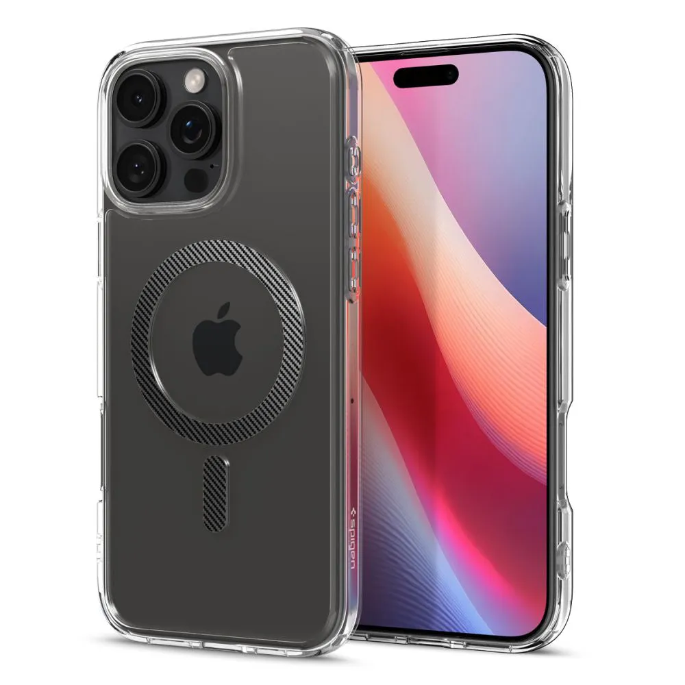 Custodia MagSafe per Apple iPhone 16 Pro Max, Spigen, Ultra Hybrid Carbon, Grigio ACS08000 - immagine 1