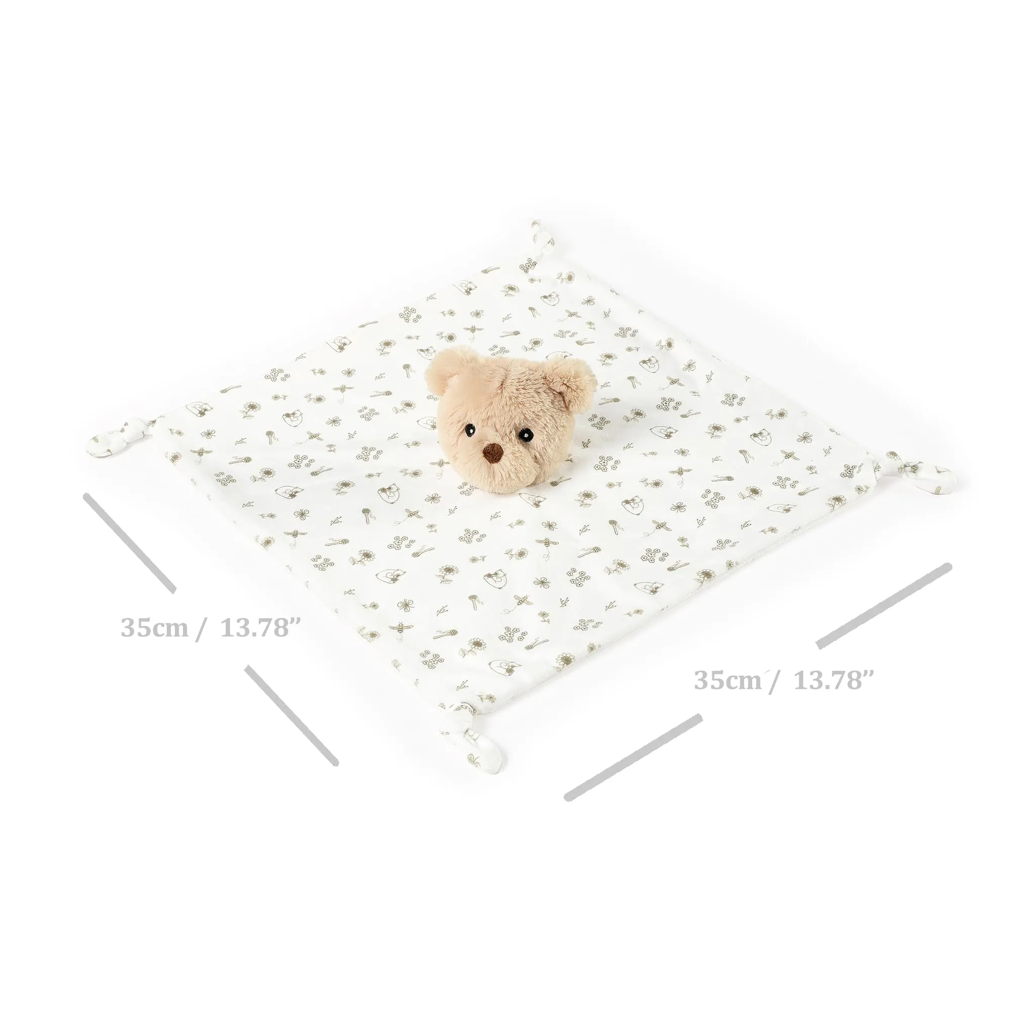 CREVENT Coperta di sicurezza in peluche accogliente per neonati, morbido pupazzo Lovey per bambine e bambini, coperta comfort, regalo di compleanno - Orso + Etichetta - immagine 4