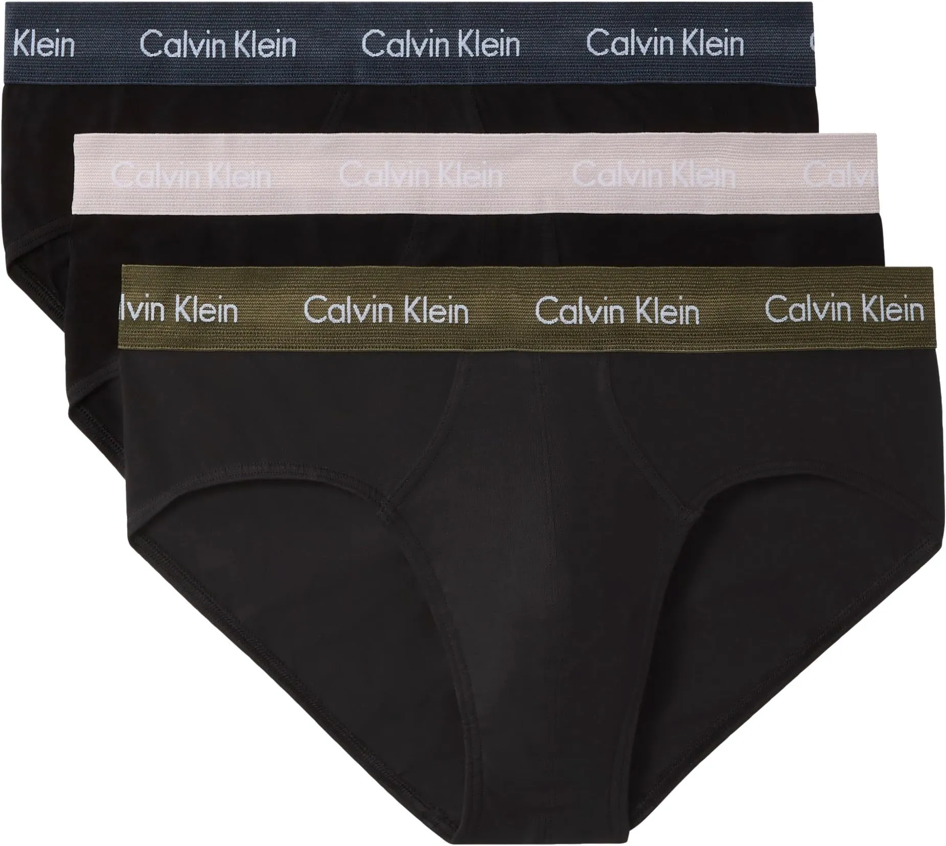 Calvin Klein Slip da Uomo 0000U2661G Verde (Nero con Blu Notti WB/Nero con Cenere) S - immagine 1