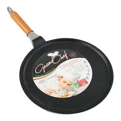 Crepiera Alluminio antiaderente (28cm) manico legno smontabile Nero 39 28 - immagine 1