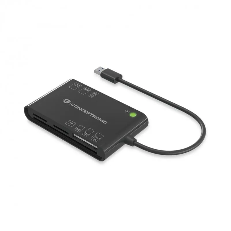 Lettore di carte d'identità intelligenti USB 2.0 Conceptronic BIAN01B tutto in uno - immagine 1