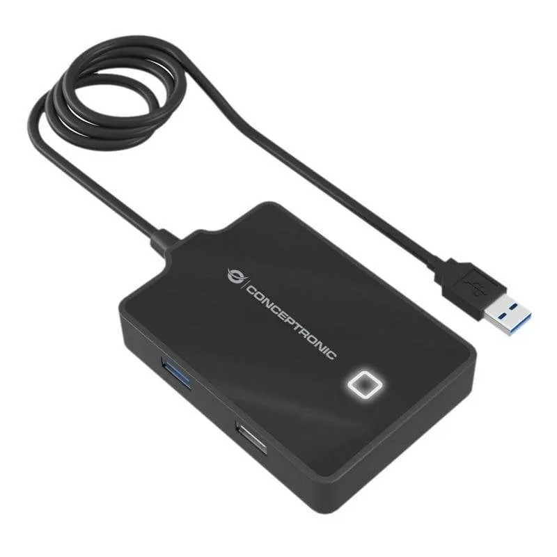 Hub USB Conceptronic HUBBIES10B 4 porte USB 3.0/2.0 - immagine 1
