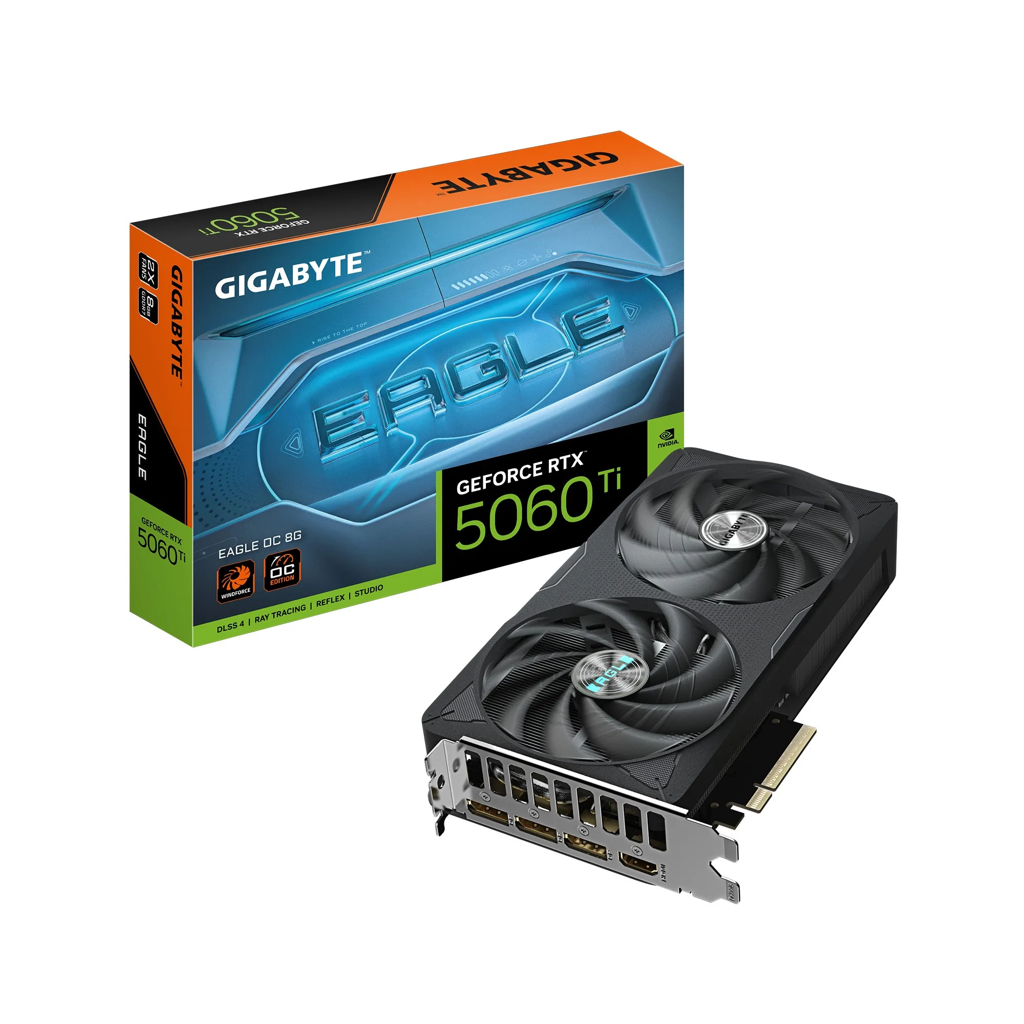 GIGABYTE GeForce RTX 5060 Ti EAGLE OC 8G Scheda Grafica 8 GB GDDR7 128 bit PCI-E 5.0 2617 MHz Frequenza del core 3 x DisplayPort 1 x HDMI GV-N506TEAGLE OC-8GD - immagine 1