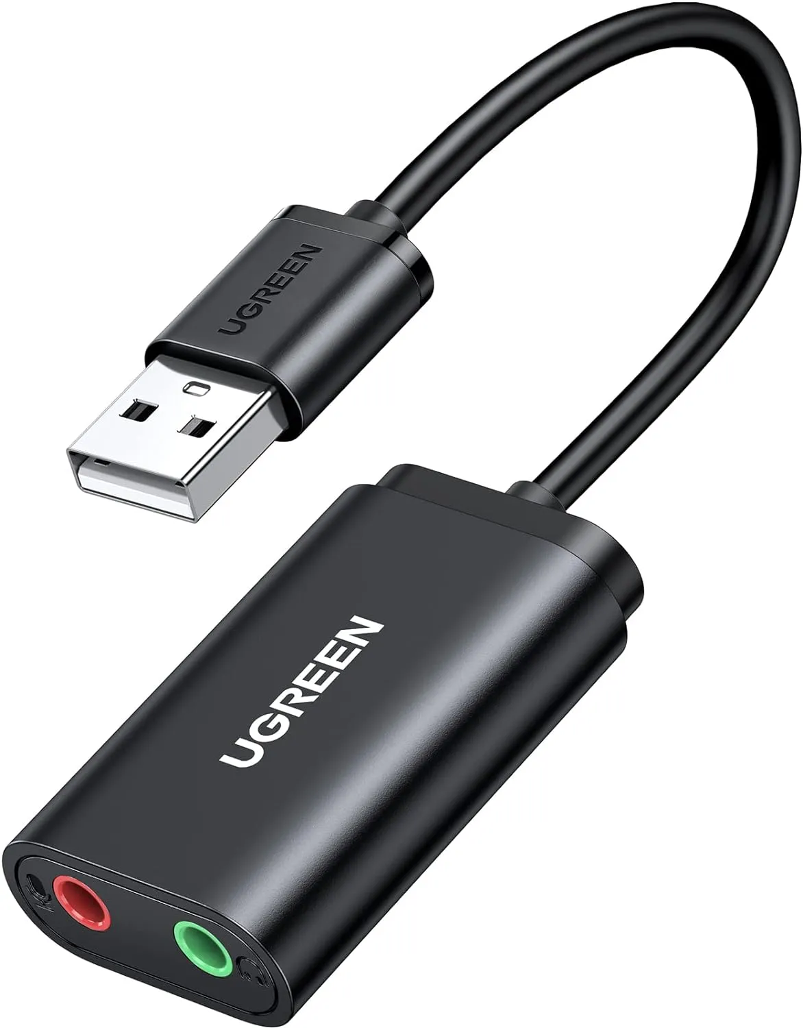 Scheda audio USB UGREEN US205, 2 x Jack 3.5mm, Nero - immagine 1