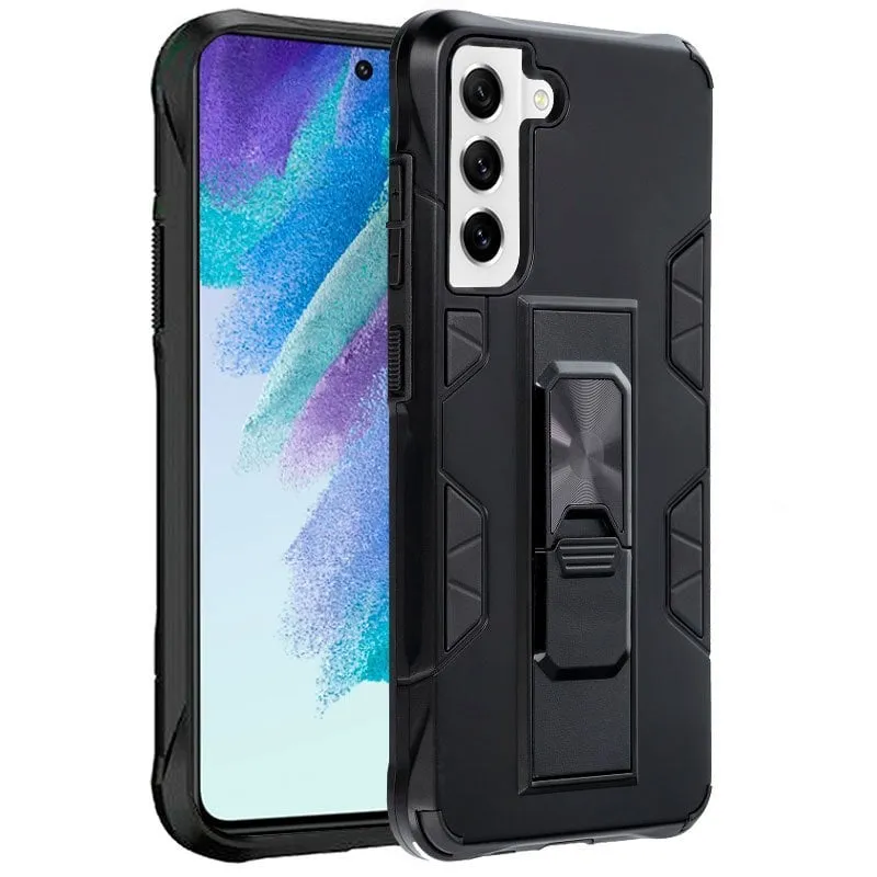 Fantastica custodia rigida nera con clip per Samsung Galaxy S21 FE G990B - immagine 1