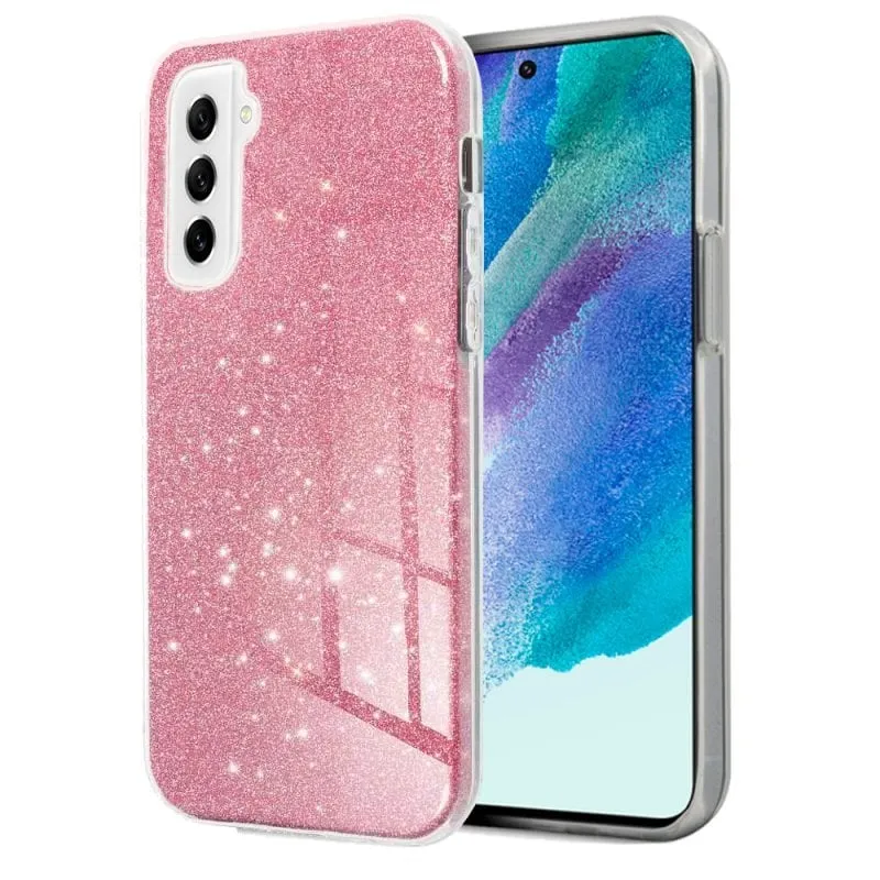Custodia con glitter rosa freddo per Samsung Galaxy S21 FE G990B - immagine 1