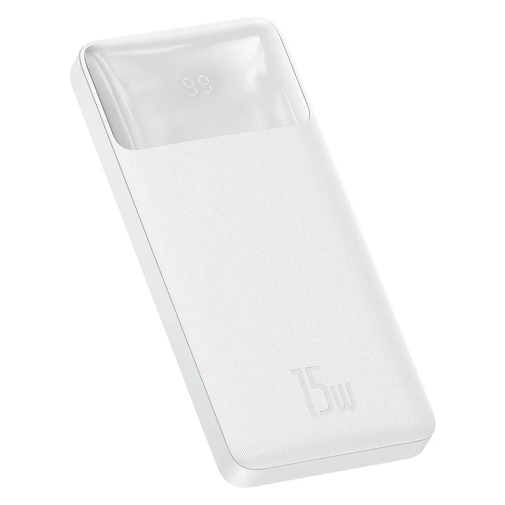 Batteria esterna Baseus Bipow, 10000mAh, 15W, 1 x USB-C - 2 x USB-A, bianco PPBD050002 - immagine 1