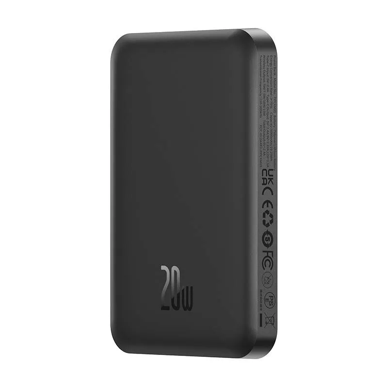 Batteria Esterna Wireless Baseus Magnetic Mini, 5000mAh, 20W, PD + FQI, 1 x QI - 1 x USB-C, Nera P10022107113-00 - immagine 1