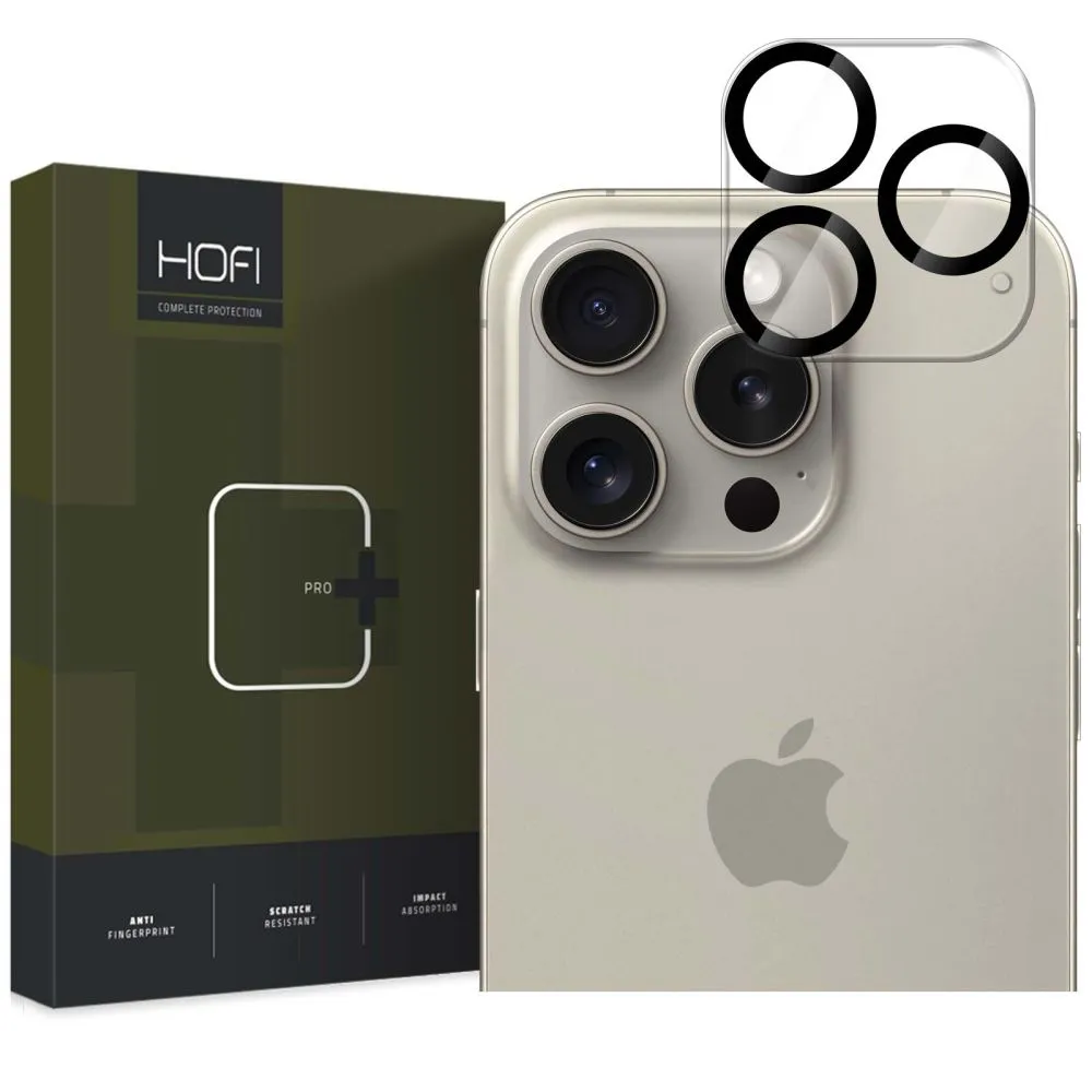 Pellicola Protettiva Posteriore HOFI CAM PRO+ per Apple iPhone 16 Pro Max / 16 Pro, Vetro Temperato, Nera - immagine 1
