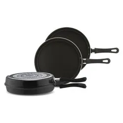 Padella girafrittata (24cm) Alluminio antiaderente Nero DUEG2425NEIN - immagine 1
