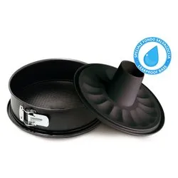 Stampo ciambella inox antiaderente fascia apribile 2 fondi (26cm) GARDENIA Nero 85026E - immagine 1