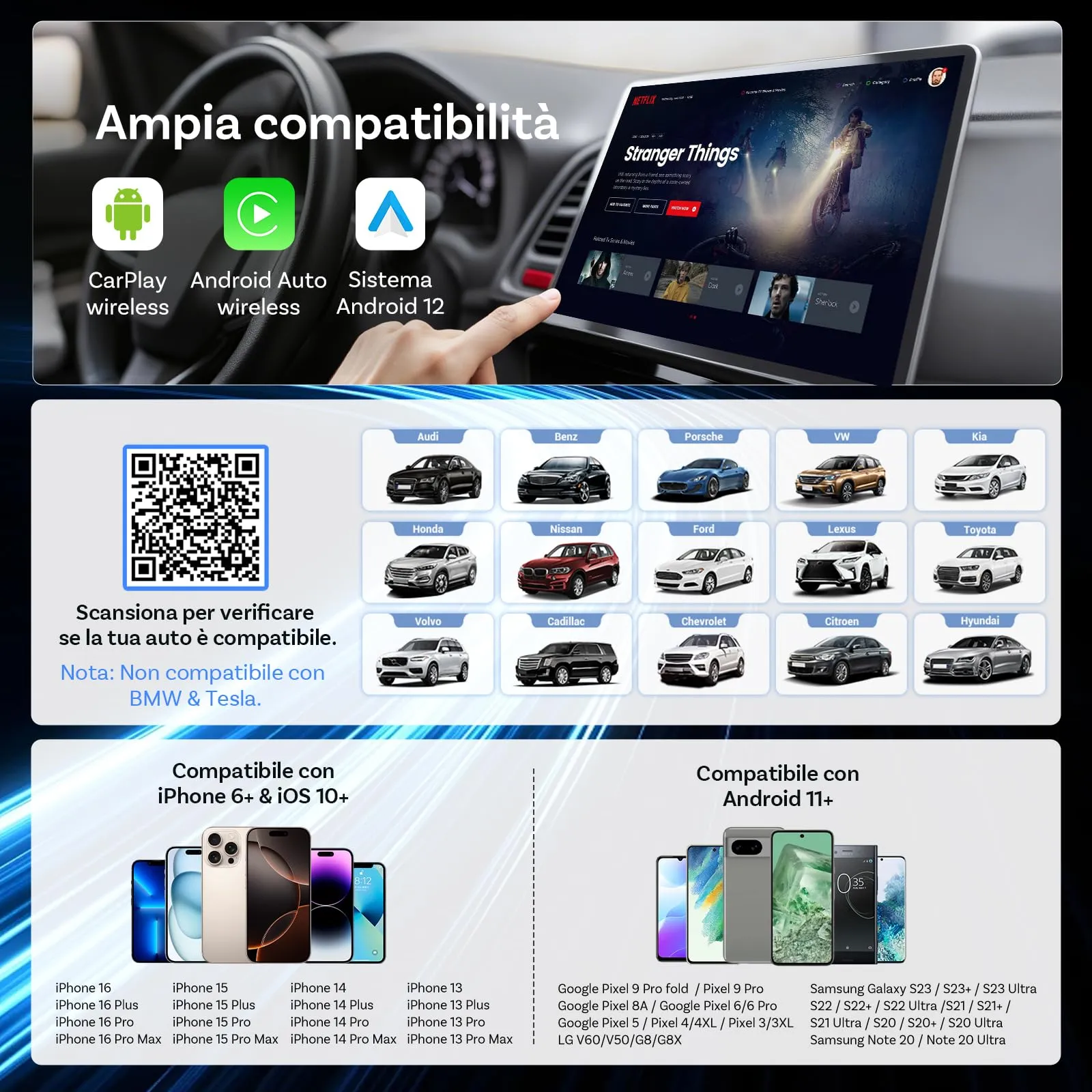 OTTOCAST Play2Video Ultra 2026 AI Box, Adattatore CarPlay Wireless e Android Auto, YouTube Prime Video Spotify, WiFi 6, 4GB+32GB, Plug & Play per Auto con CarPlay Cablato dal 2016 - immagine 5