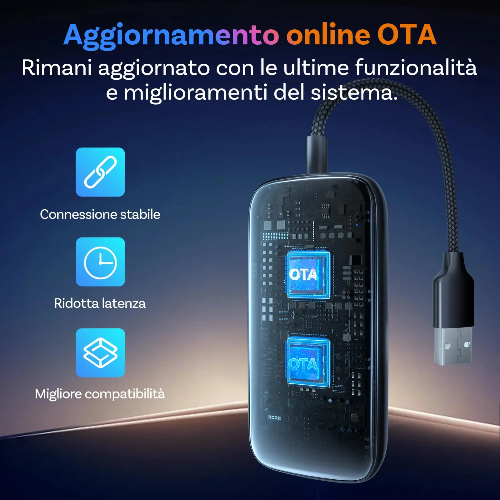 OTTOCAST Play2Video Ultra 2026 AI Box, Adattatore CarPlay Wireless e Android Auto, YouTube Prime Video Spotify, WiFi 6, 4GB+32GB, Plug & Play per Auto con CarPlay Cablato dal 2016 - immagine 9