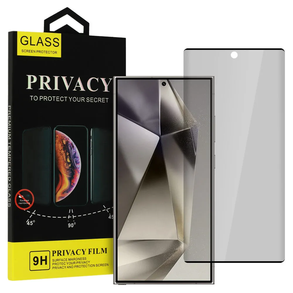 Protezione dello schermo OEM Privacy Glass per Samsung Galaxy S24 Ultra S928, vetro protetto, colla per bordi - immagine 1