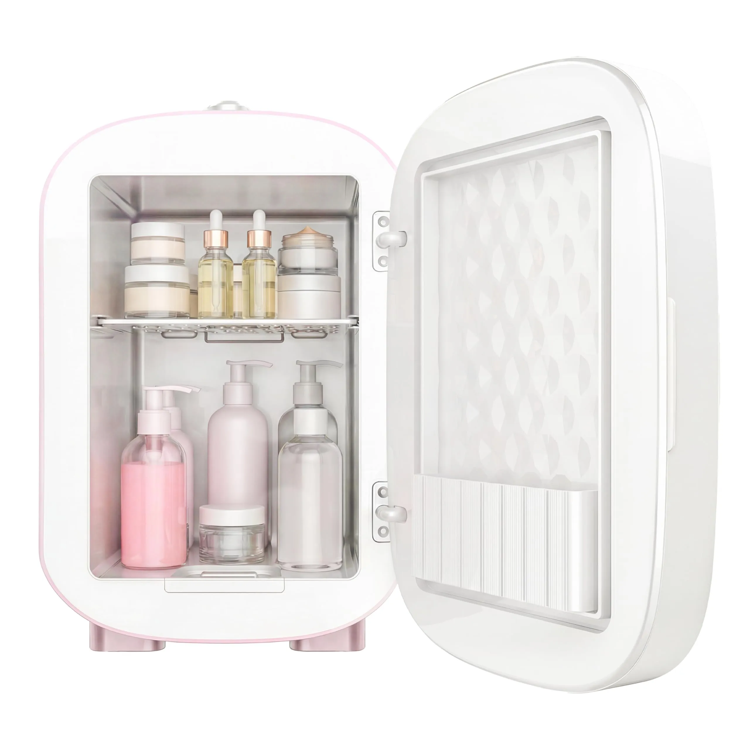 Cecotec Frigorifero Cosmetici 4L CoolingBeauty 4000 Mirror Rose.Con Specchio, Luce LED 3 Intensita, Raffreddamento fino 5°C, Maniglia Superiore, Basso Rumore, Ripiano Interno, Cosmetici Sempre Freschi - immagine 2
