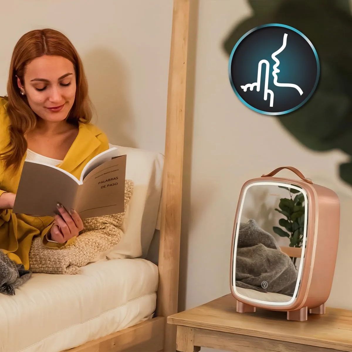 Cecotec Frigorifero Cosmetici 4L CoolingBeauty 4000 Mirror Rose.Con Specchio, Luce LED 3 Intensita, Raffreddamento fino 5°C, Maniglia Superiore, Basso Rumore, Ripiano Interno, Cosmetici Sempre Freschi - immagine 8