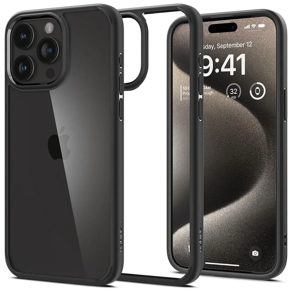 Custodia per Apple iPhone 15 Pro, Spigen, Ultra Hybrid, Nero Opaco ACS06713 - immagine 1