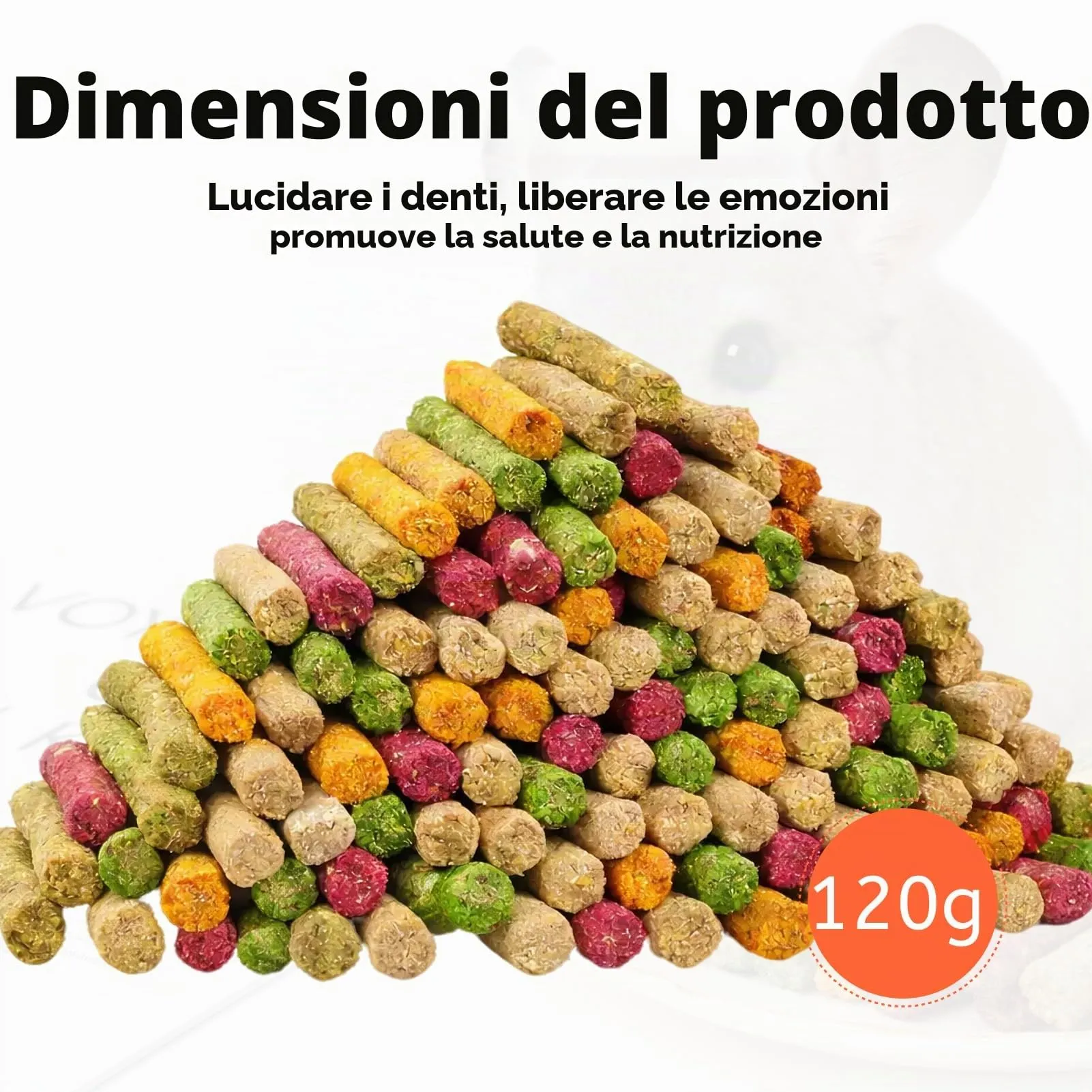 Rowglow 120g Bastoncini Di Fieno Naturale 20pcs, Bastoncino Timothy Fiocchi Di Barbabietola Erba Medica Giochi Per Cincillà Criceto Porcellino D'India(120g Bastoncini Di Fieno) - immagine 2