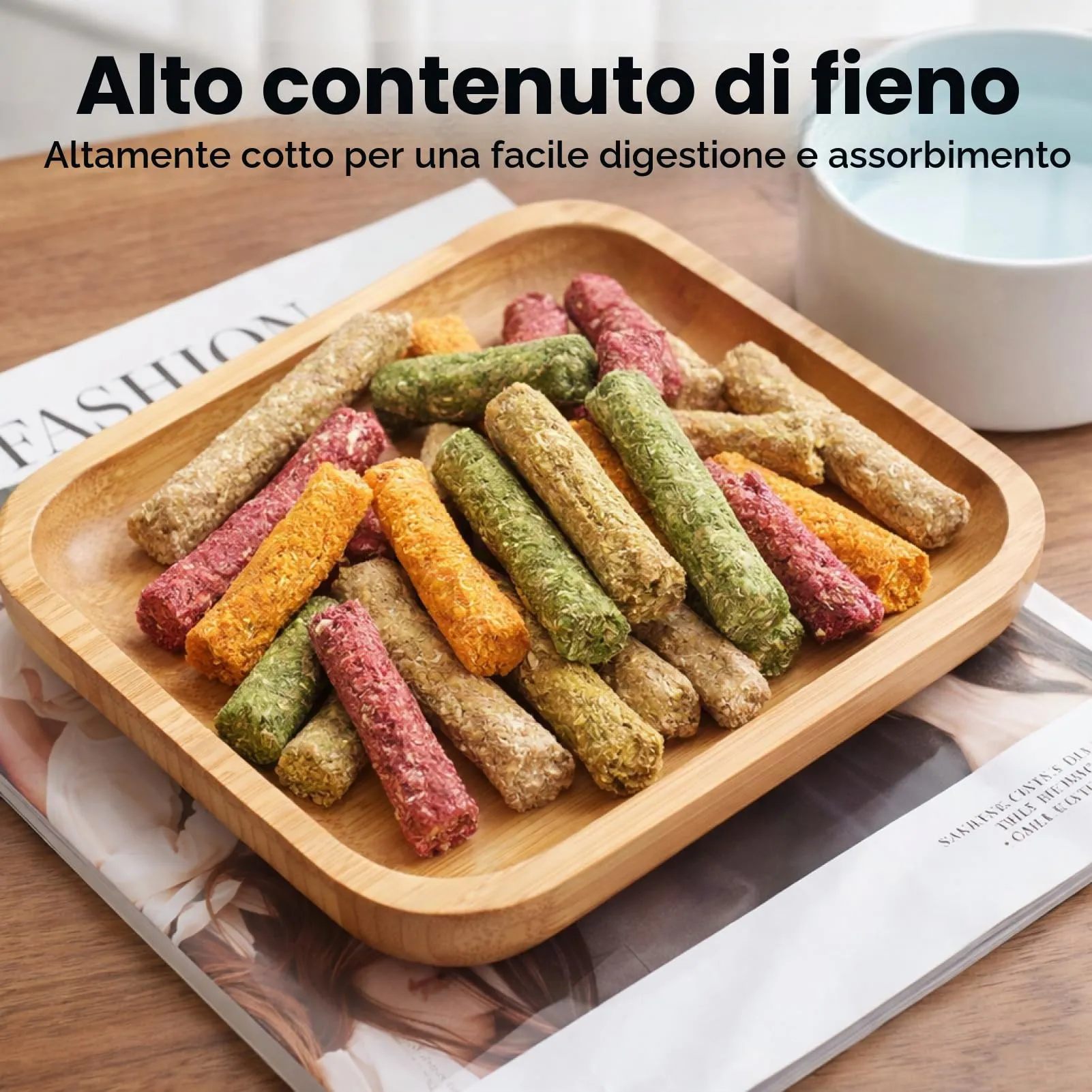 Rowglow 120g Bastoncini Di Fieno Naturale 20pcs, Bastoncino Timothy Fiocchi Di Barbabietola Erba Medica Giochi Per Cincillà Criceto Porcellino D'India(120g Bastoncini Di Fieno) - immagine 3