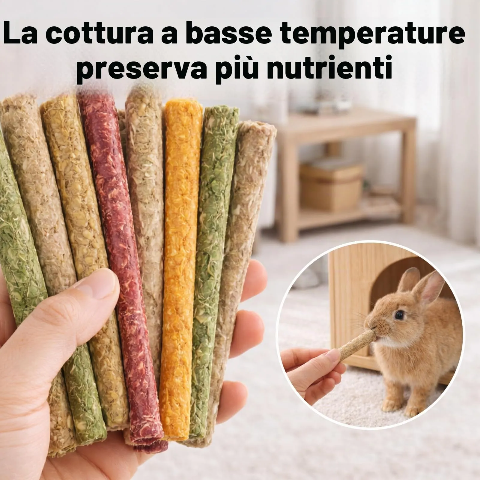 Rowglow 120g Bastoncini Di Fieno Naturale 20pcs, Bastoncino Timothy Fiocchi Di Barbabietola Erba Medica Giochi Per Cincillà Criceto Porcellino D'India(120g Bastoncini Di Fieno) - immagine 5