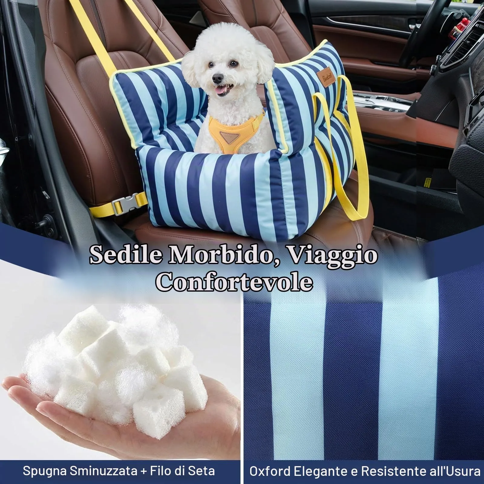 Pawaboo Seggiolino Auto per Cani di Piccola e Media Taglia, Fino a 25Lb - immagine 2