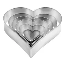 Formine biscotti 6 pz Cuore d. 2,5 - 8,5 cm DELICIA Silver 631362 - immagine 1
