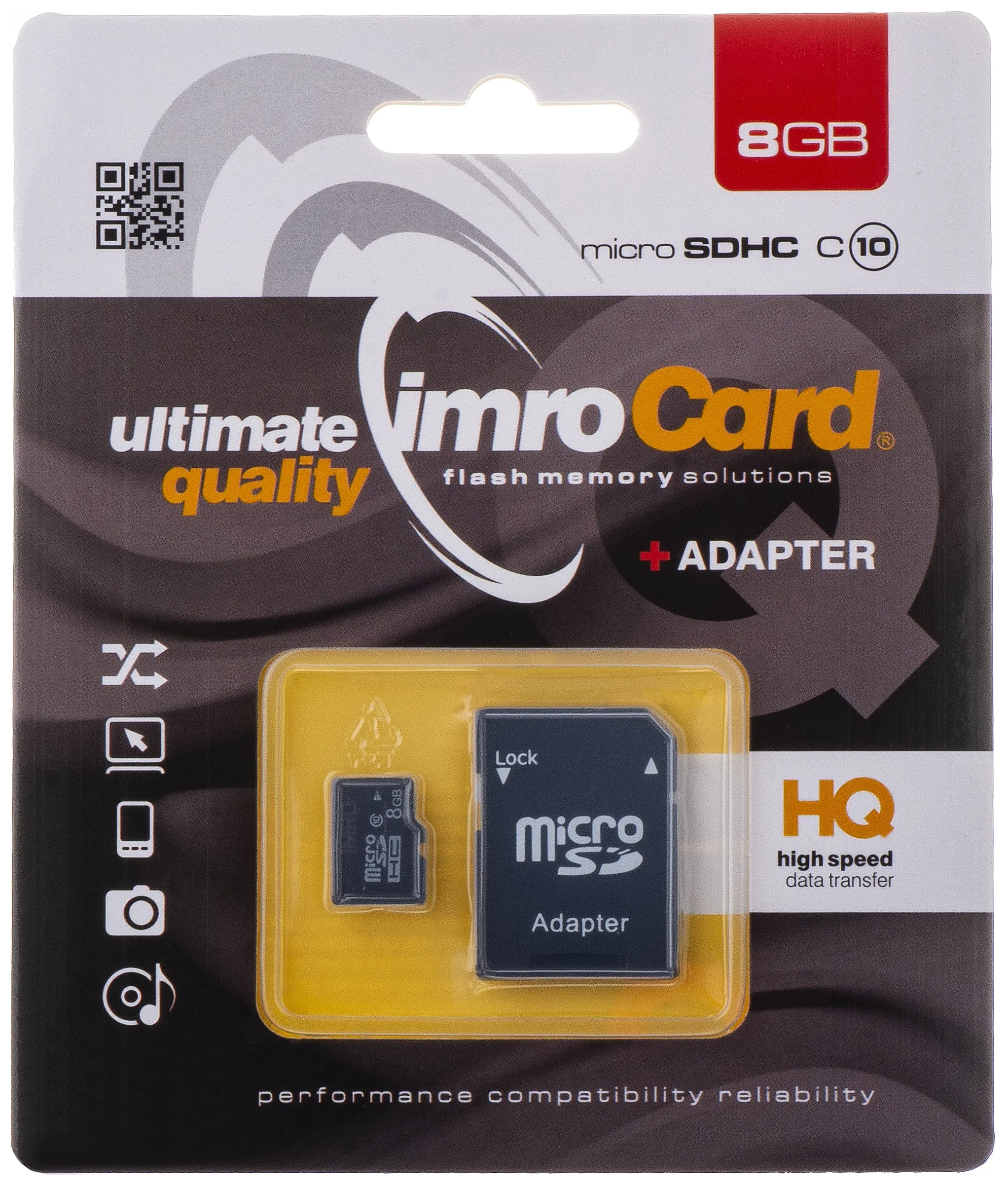 Scheda di Memoria microSDHC Imro, 8Gb, Classe 10, Con Adattatore - immagine 1