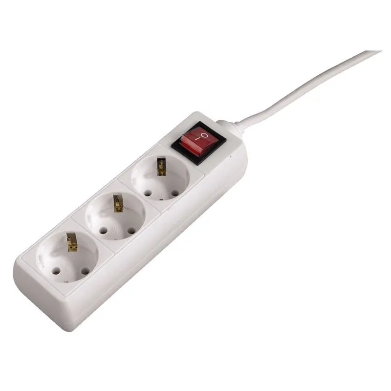 Ciabatta Hama 3 prese Schuko con interruttore 1,4 m bianca - immagine 1