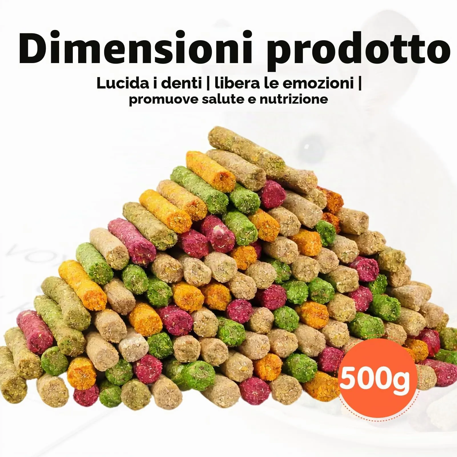 Rowglow 500g Bastoncini Di Fieno Naturale 85pcs, Bastoncino Timothy Fiocchi Di Barbabietola Erba Medica Giochi Per Cincillà Criceto Porcellino D'India (500g Bastoncini Di Fieno) - immagine 2