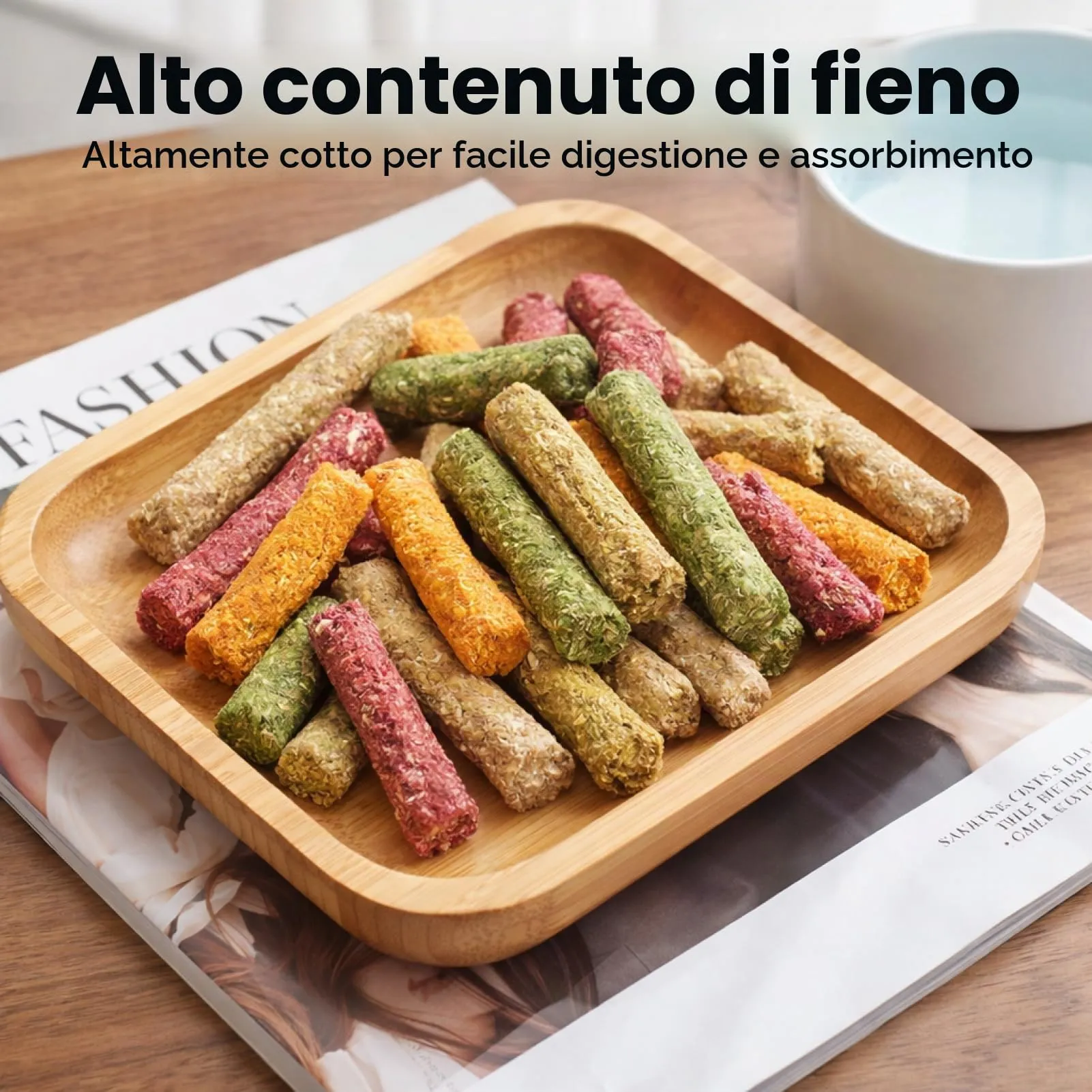 Rowglow 500g Bastoncini Di Fieno Naturale 85pcs, Bastoncino Timothy Fiocchi Di Barbabietola Erba Medica Giochi Per Cincillà Criceto Porcellino D'India (500g Bastoncini Di Fieno) - immagine 3
