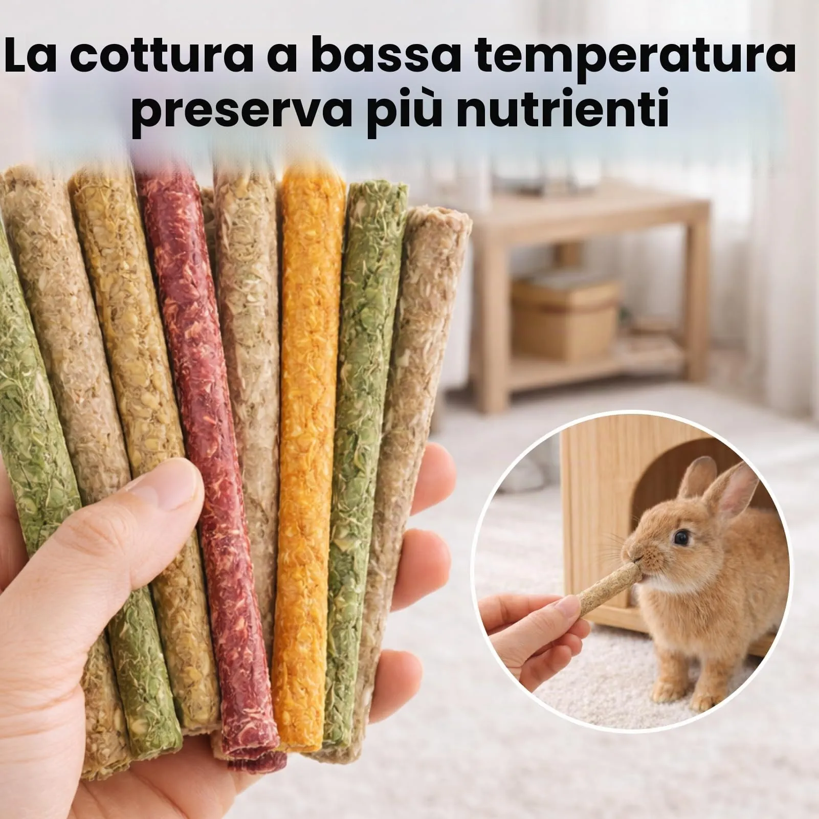 Rowglow 500g Bastoncini Di Fieno Naturale 85pcs, Bastoncino Timothy Fiocchi Di Barbabietola Erba Medica Giochi Per Cincillà Criceto Porcellino D'India (500g Bastoncini Di Fieno) - immagine 5