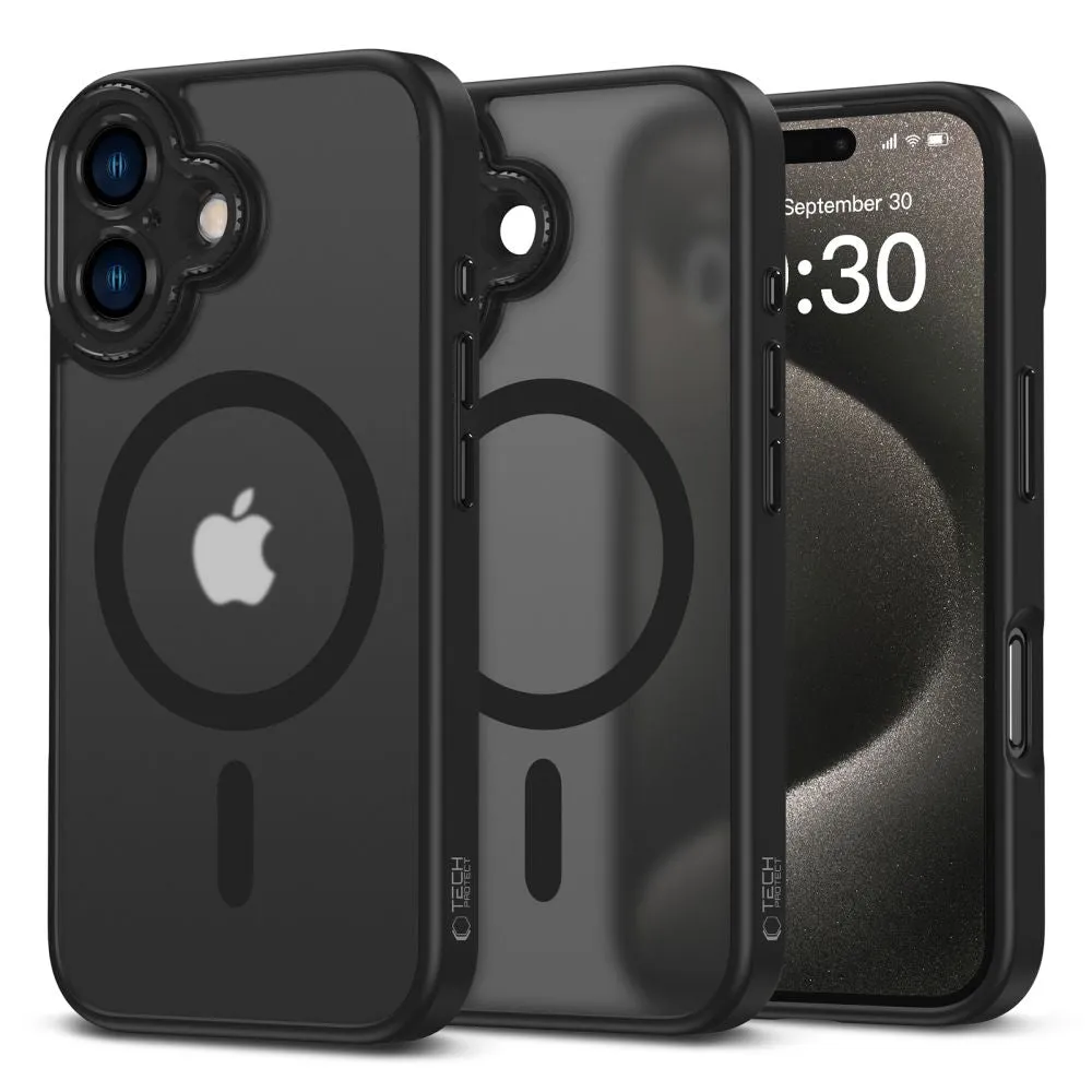 Custodia MagSafe per Apple iPhone 16, Tech-Protect, Magcam, nero - immagine 1