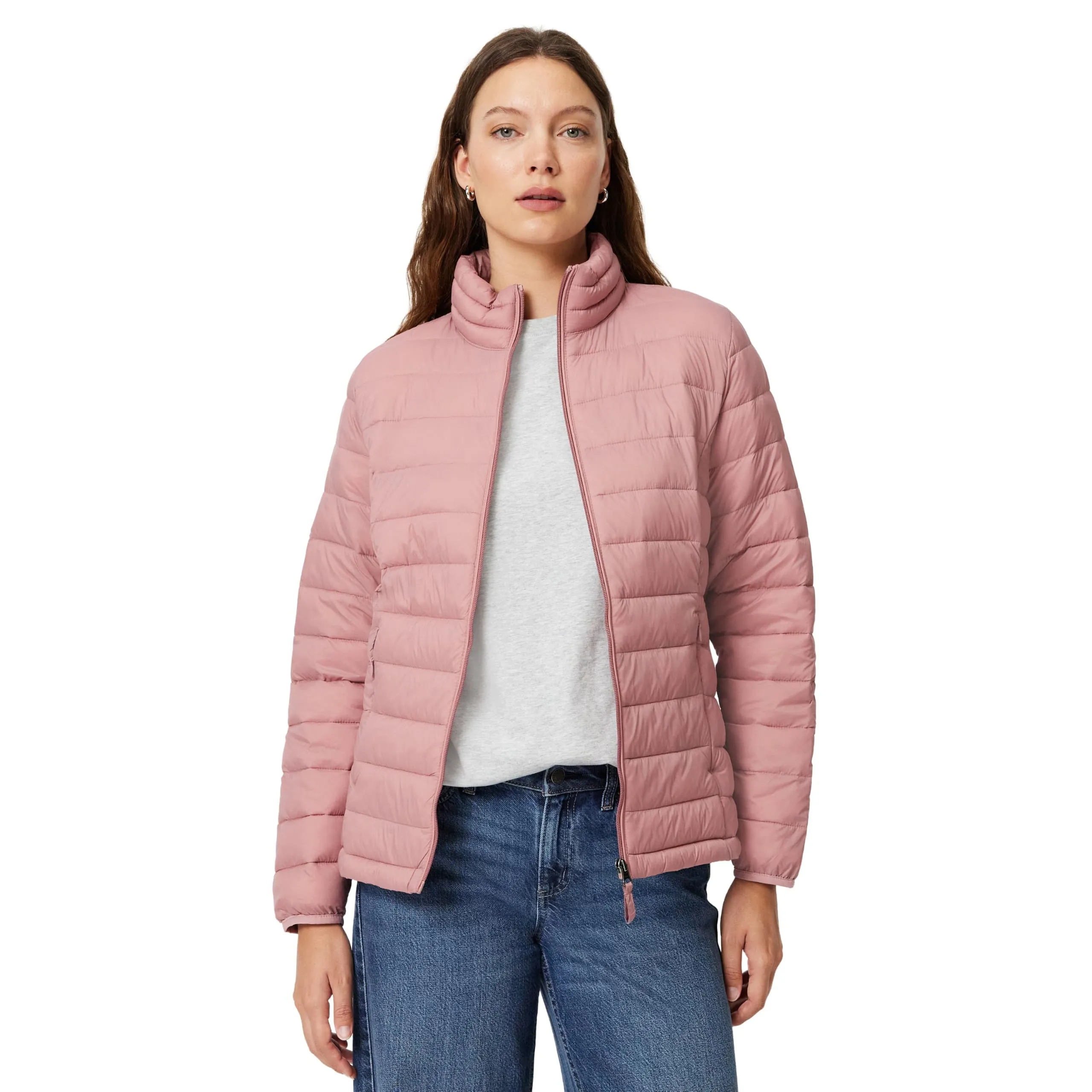 Amazon Essentials Piumino leggero a maniche lunghe resistente all'acqua ripiegabile (disponibile in taglie forti) Donna, Rosato Opaco, L - immagine 1