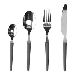 Set posate tavola 24 pz Acciaio ZEN Antracite e Cromo R7799242791 - immagine 1